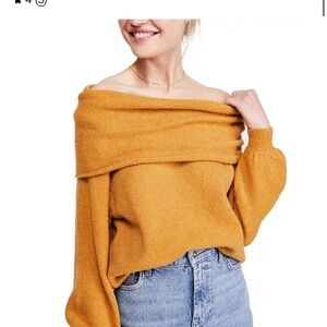 Free People Women's Echo Beach Pullover Yellow Knit Sweater Cowl
Neck